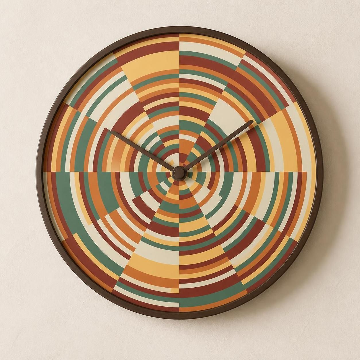 Product image of a clock with a geometric pattern