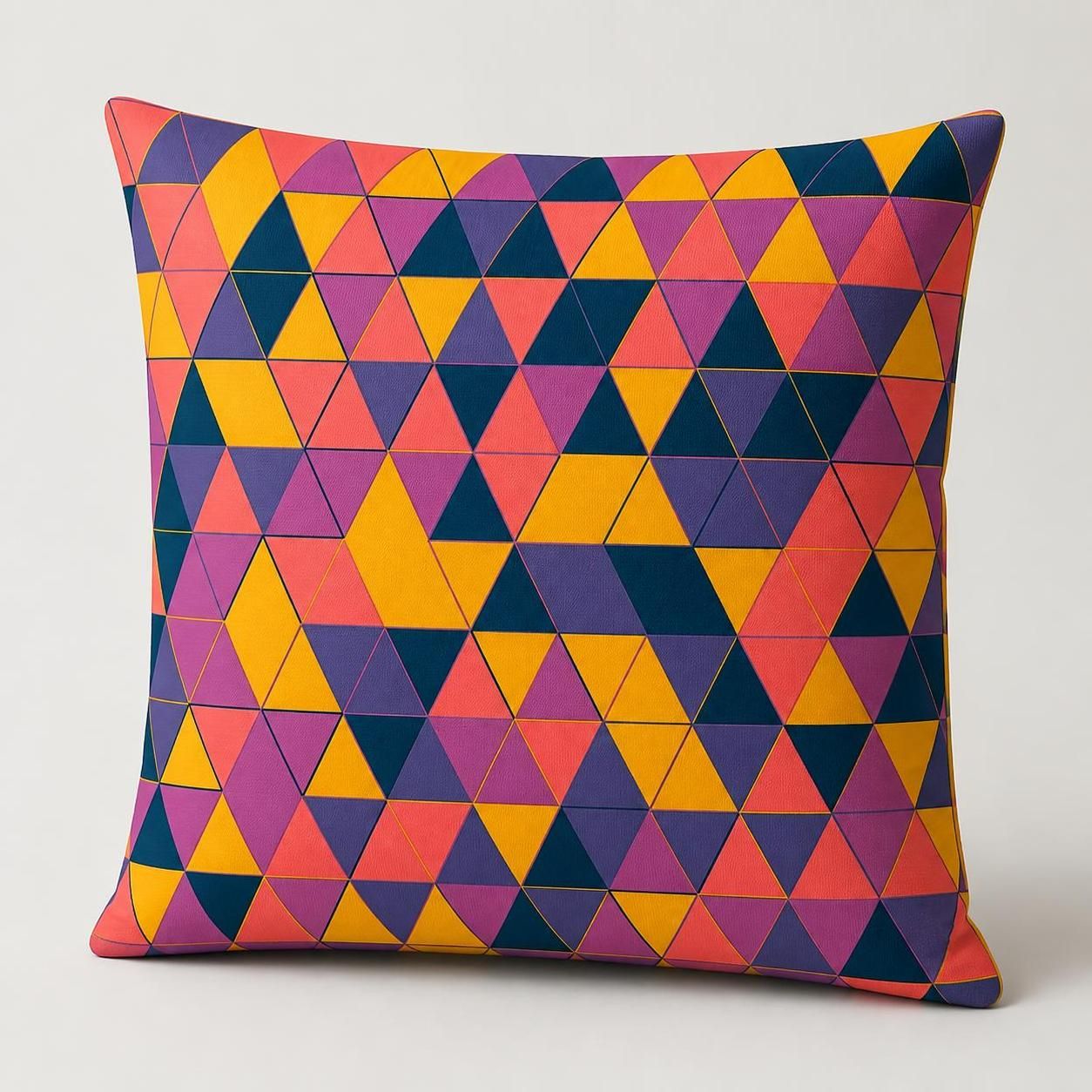 Product image of a pillow with a geometric pattern